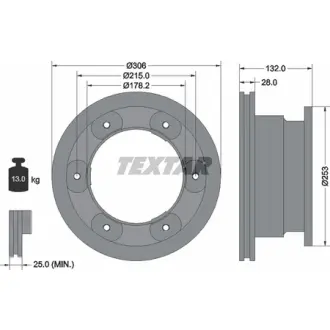 Тормозной диск TEXTAR 93177700