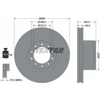 Гальмівний диск TEXTAR 93186700