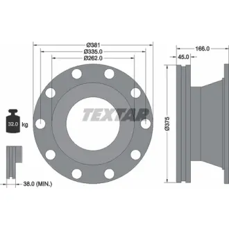 Тормозной диск TEXTAR 93192500