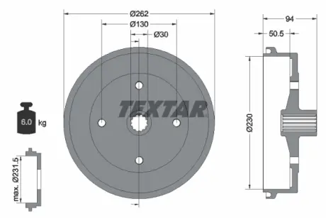 Тормозной барабан TEXTAR 94004700