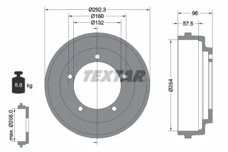 Тормозной барабан TEXTAR 94013200