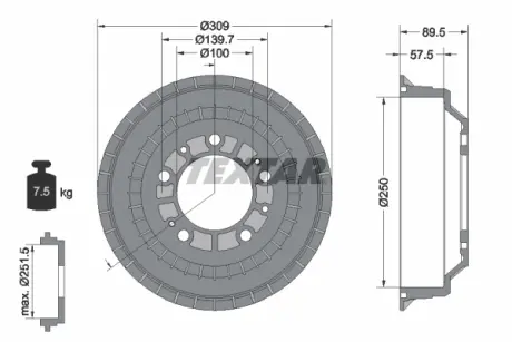 Тормозной барабан TEXTAR 94015700