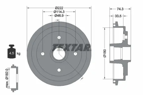 Тормозной барабан TEXTAR 94019300