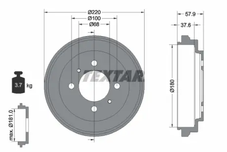 Тормозной барабан TEXTAR 94020900