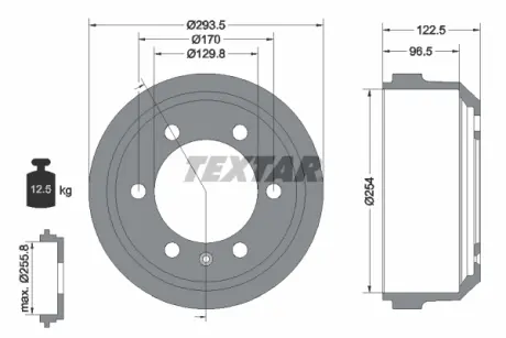 Тормозной барабан TEXTAR 94021500
