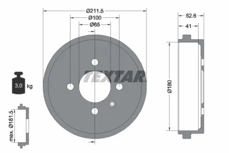 Тормозной барабан TEXTAR 94022700