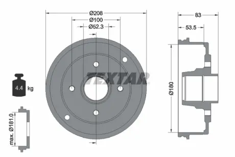 Тормозной барабан TEXTAR 94023600