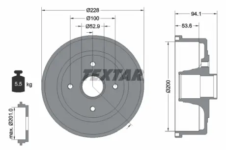 Тормозной барабан TEXTAR 94024200