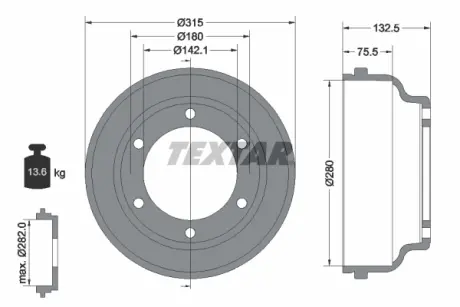 Тормозной барабан TEXTAR 94024800