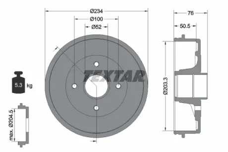 Тормозной барабан TEXTAR 94026800