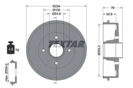 Тормозной барабан TEXTAR 94027100