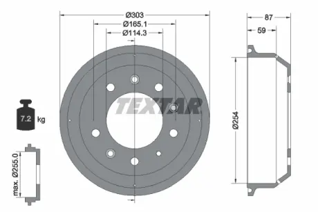Тормозной барабан TEXTAR 94028600