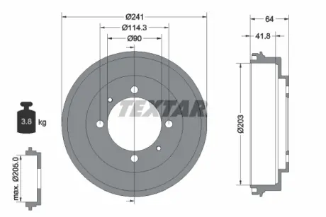 Тормозной барабан TEXTAR 94030100