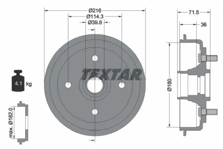 Тормозной барабан TEXTAR 94030200