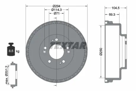 Тормозной барабан TEXTAR 94031600