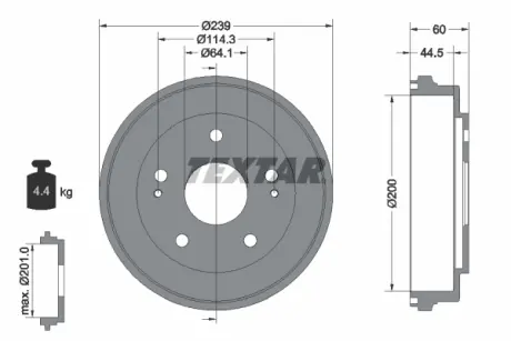 Тормозной барабан TEXTAR 94031700