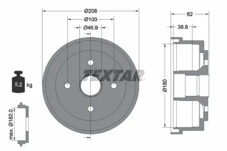 Тормозной барабан TEXTAR 94032400