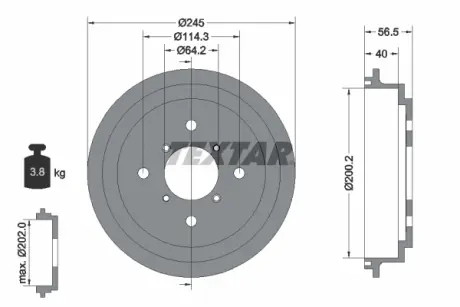 Тормозной барабан TEXTAR 94032600