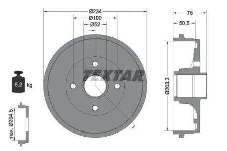 Тормозной барабан TEXTAR 94033800