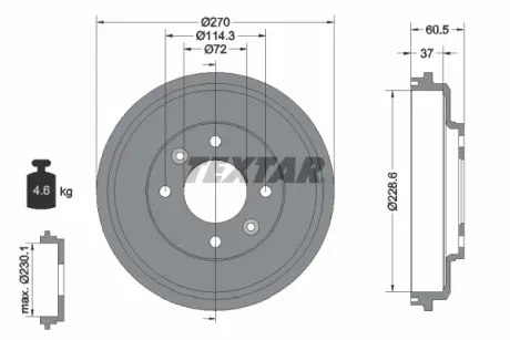 Тормозной барабан TEXTAR 94034500