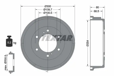 Тормозной барабан TEXTAR 94034700