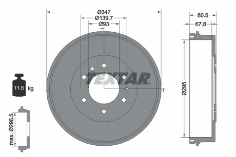 Тормозной барабан TEXTAR 94035400