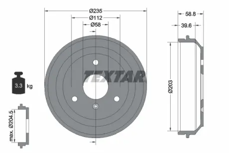 Тормозной барабан TEXTAR 94035600