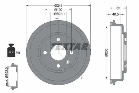 Тормозной барабан TEXTAR 94036900