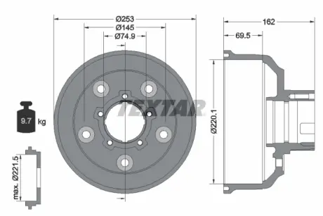 Тормозной барабан TEXTAR 94037200
