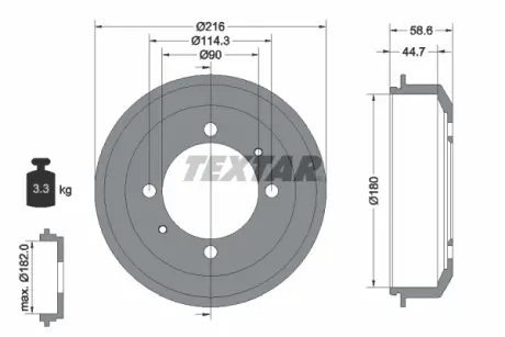 Тормозной барабан TEXTAR 94037700