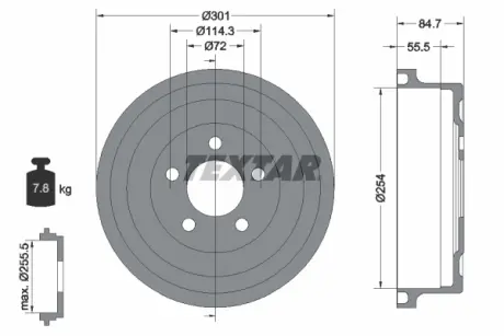 Тормозной барабан TEXTAR 94040100