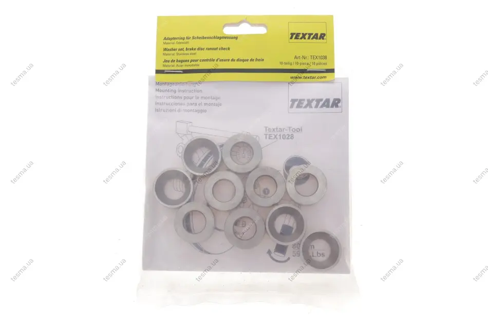 набір шайб для вимірювання кривизни гальмівного диска TEXTAR TEX1038 - фото 1
