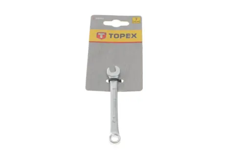 Ключ ріжково-накидний 7 мм L-100 мм TOPEX 35D381