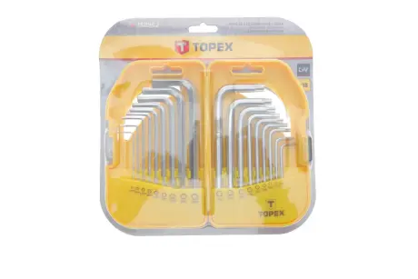Набір ключів Г-под. Hex 1-10 мм, Torx T10-50 TOPEX 35D952