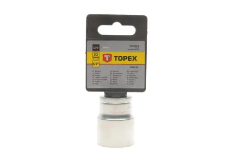 Головка торцева 1/2" 22 мм TOPEX 38D722