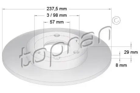 Тормозной диск TOPRAN 720242