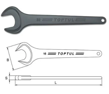 (EN) Slogging open end wrench HEX 30 мм пряме, довжина: 243 мм, 1 шт TOPTUL AAAT3030