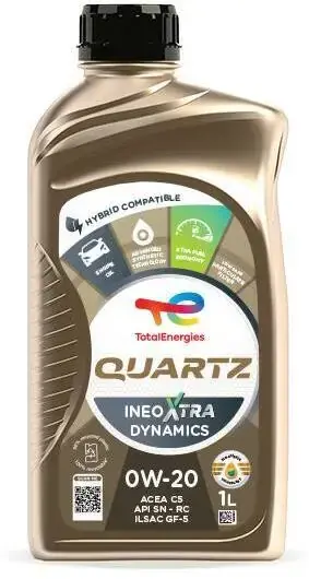 масло QUARTZ INEO XTRA DYNAMICS 0W20 1L TOTAL 226003 - фото 1