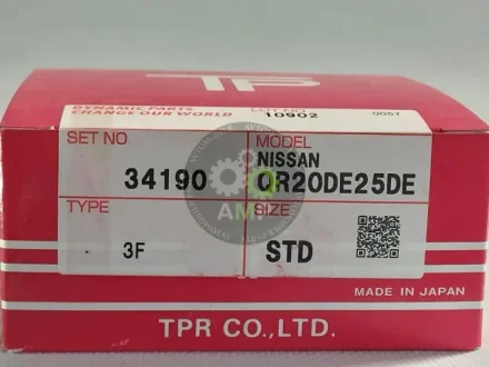 Кільця поршневі STD (к-кт на мотор) Nissan QR20DE,25DE,K21 Tp TPR 34190-STD