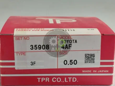 Кільця поршневі +0.50мм (к-кт на мотор) Toyota 4AF,4A-F,4A-FE,4AGEU Tp TPR 35908-050