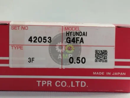 Кільця поршневі +0.50mm (к-кт на мотор) HYUNDAI/KIA G4FA GAMMA (23040-2B001) Tp TPR 42053-050