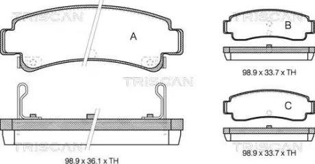 Комплект тормозных колодок, дисковый тормоз TRISCAN 811014166