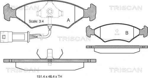 Комплект тормозных колодок, дисковый тормоз TRISCAN 811016801 (фото 1)