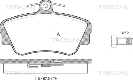 Комплект тормозных колодок, дисковый тормоз TRISCAN 811027944