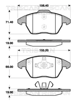 Комплект тормозных колодок, дисковый тормоз TRISCAN 811028038