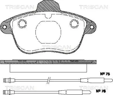 Комплект тормозных колодок, дисковый тормоз TRISCAN 811028968