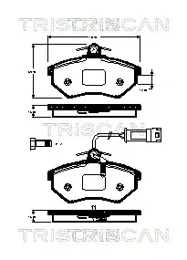 Комплект тормозных колодок, дисковый тормоз TRISCAN 811029071