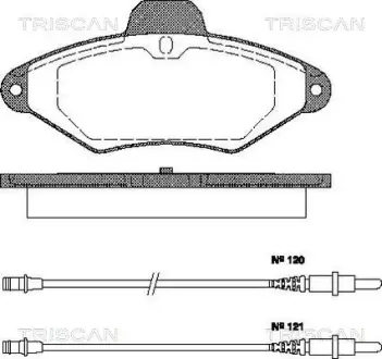 Комплект тормозных колодок, дисковый тормоз TRISCAN 811038156