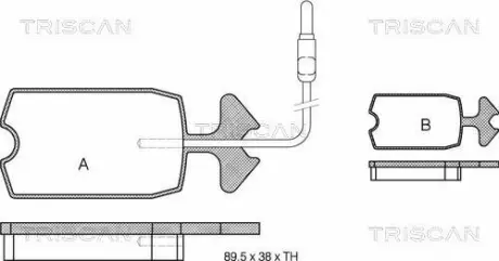 Комплект тормозных колодок, дисковый тормоз TRISCAN 811038716