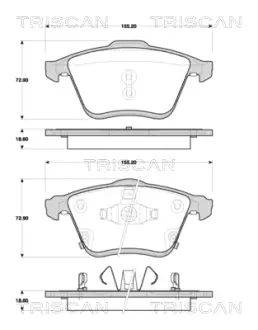 Комплект тормозных колодок, дисковый тормоз TRISCAN 811050027